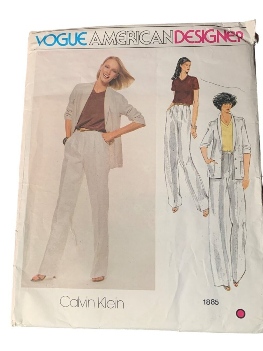 Vogue Calvin Klein Pattern 1885 Womens Jacket Pant Shirt Sewing Pattern Size 8 U